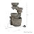 Pure Garden 50-LG1182 4-Tier Fountain – 2.1 Gallon Modern Decorative Polyresin Bowl Electric Outdoor Hand Painted Cascading Water Feature with LED Lights, Brown