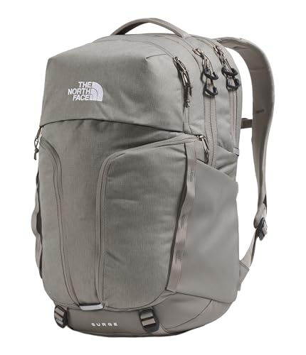 Image of The North Face Women's Surge Commuter Laptop Backpack - Everyday Travel Bag, Laptop Sleeve, Water-Repellent, Stone Slab Light Heather /Stone Slab, One Size