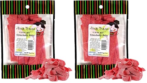 Li Hing Mui Strawberry Belts 2.70 Ounce - Pack de 2