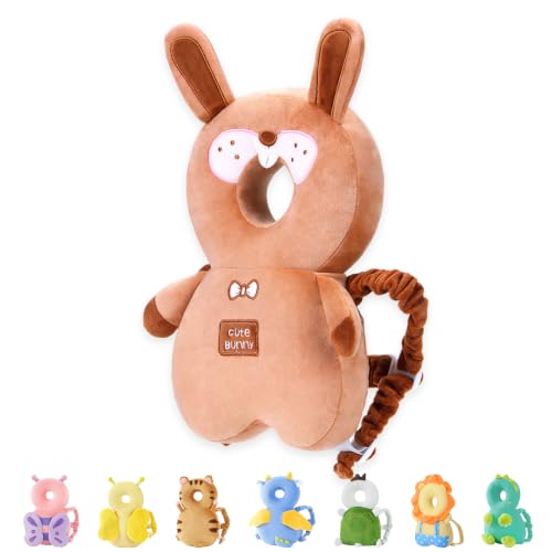 JunNeng Baby Head Protector Backpack for Walking Crawling,Brown Bunny