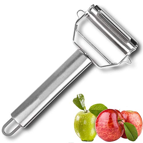 Image of Vegetable Peeler，Stainless Steel 2 in 1 Julienne Vegetable Peeler Perfect for Carrot Potato Melon Gadget Vegetable Fruit