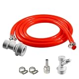 QAZMLP Home Brewing Tubo Flessibile for erogazione Gas con Blocco a Sfera da 1,2 m, for Acqua gassata, distributore di Birra gassata, Birra Fatta in casa Accessori per Il Vino(Red)