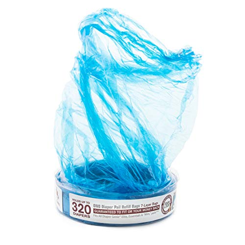Image of New and Improve 7 Layer Thick Durable Diaper Pail Refill Bags Holds up to 320 Bags in a roll Fits All Diaper Genie Elite Essential & Mini Pails.