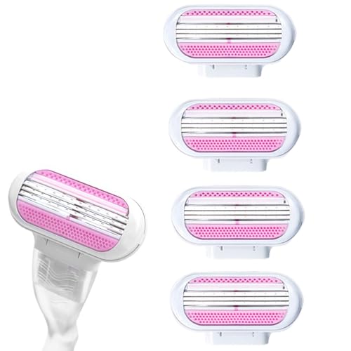 QOCUILC 8 Recambios para Maquinilla de Depilación de Mujer,Cuchillas de Afeitar con 3 Capas de Acero Inoxidable,Compatible con Venus,Afeitado para Vello Corporal y Axilas,Rosado