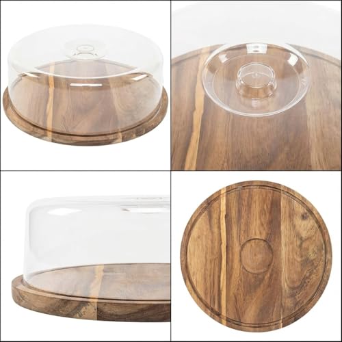 Miniatura 7 de Rocking Gifts Quesera Redonda De Madera Con Tapa 28x28 Cm