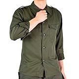 Original Austrian Army Combat Shirt OD Olive drab Field BDU Long Sleeves Genuine Military Issue (Large Regular)