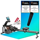 Christopeit Rudergerät für Zuhause – Wasserrudergerät WP 2000 oder Garda - Aluminium-Schiene - Bluetooth - bis 120 kg (Garda inkl. Bodenschutzmatte)
