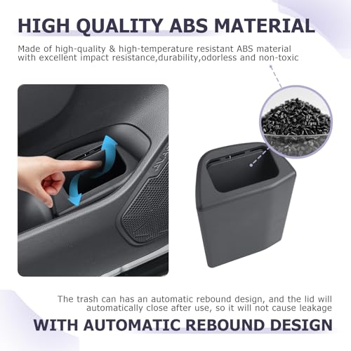 Image of LUWU Car Trash Can Compatible with 2019 2020 2021 2022 2023 2024 2025 RAV4 Interior Accessories Car Trash with Lid Portable Mini Trash Dustbin Garbage Trash Bin Car Waste Bin Leak-Proof 2PCS