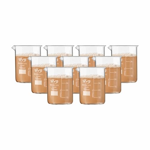 Image of VVS Borosilicate Glass Beaker 50ml pack of 9 of For School College, Lab Laboratry and professional use