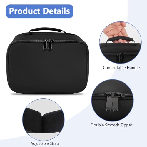 VGKE Beamer Tasche für Projektor und Zubehör, 26 cm x 18 cm x 15 cm, Schwarz