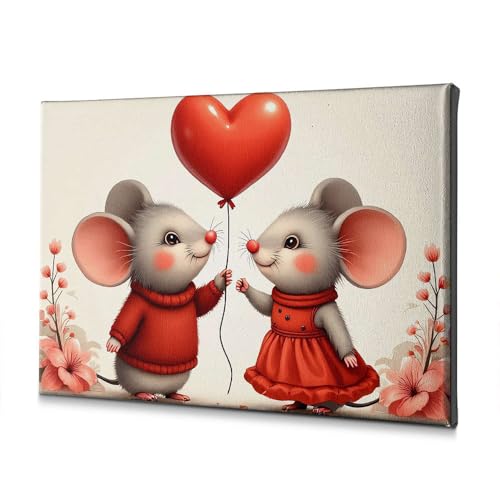 Toile souris ballon cœur pour une ambiance cocooning dans la salle de bain