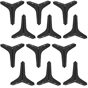 HAKZEON 12 PCS 6 Inches Height Triangle Furniture Legs, Modern Triangle Furniture Sofa Feet, Triangle Metal Furniture Feet for Cabinet Table Cupboard Sofa Chair, Black