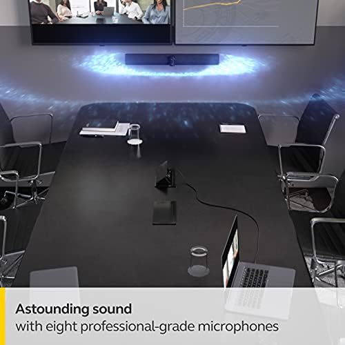Jabra 8200-237 PanaCast 50 Panoramic 4K Video Bar - Conference Camera for Small & Medium Rooms with 180 Degree Field of View & 8 Microphones - UK Power Supply - Black