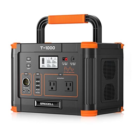 GRECELL 999Wh Solar Generator 1000W, Portable Power Station with 60W USB-C PD Output, 110V Pure Sine Wave AC Outlet Backup Lithium Battery for Outdoors Camping Travel Hunting Home (Peak 2000W)