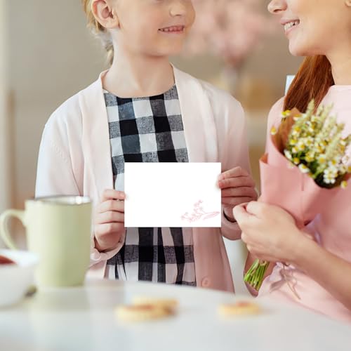 Image of Spiareal 100 Pcs Blank Note Cards Index Card, Pink, 4 x 6 in, Floral