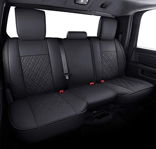 Image of Aierxuan Car Seat Covers for Dodge Ram with Waterproof Leather (Black)