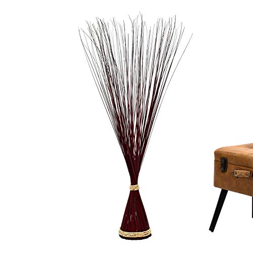 Image of Leewadee Freestanding Decorative Grass Stems - Naturally Dried and Colored Branches, Dry Grass Bundle for Home and Bar Decoration, 47 inches, Bordeaux