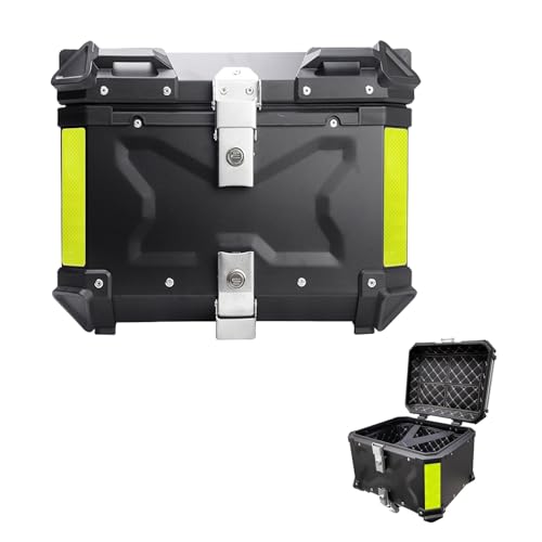 36L Bauletto moto con serratura di sicurezza Baule posteriore per moto Bauletti per moto 45L55L65L80L100L impermeabile alluminio per moto casco nero argentoNero36 L