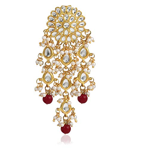 Karatcart Womens Gold Plated Kundan Tassel Earrings - Image 3