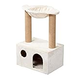 ? Diseño duradero: la casa del árbol para gatos está construida de MDF, tubo de papel endurecido y envuelta en franela, mientras que los postes están cubiertos por una cuerda de cáñamo que seguramente atraerá las garras de su gatito y el espíritu rascador.
