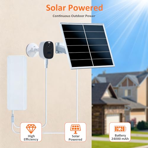 Image of Zivif 20W Solar Panel Charger Kit with 24000mAh Battery, 5V /12V Adjustable Output, USB-C & DC Power for Security & Trail Camera, IP66 Weatherproof, 360Adjustable Brackets