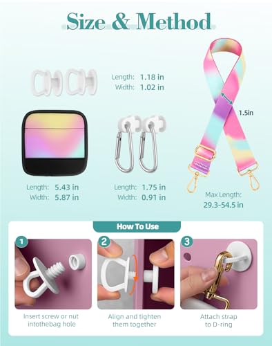 Image of Bag Strap Crossbody Charms for Bogg Bag Accessories - Shoulder Strap Neoprene Luggage Handle Wrap for Suitcase & 2 Key Holders Sunrise