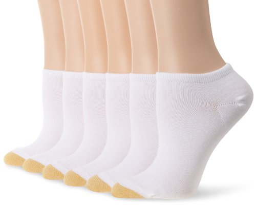 Gold Toe Women's 6 Pack Jersey Socks,White ,Shoe Size: 6-9