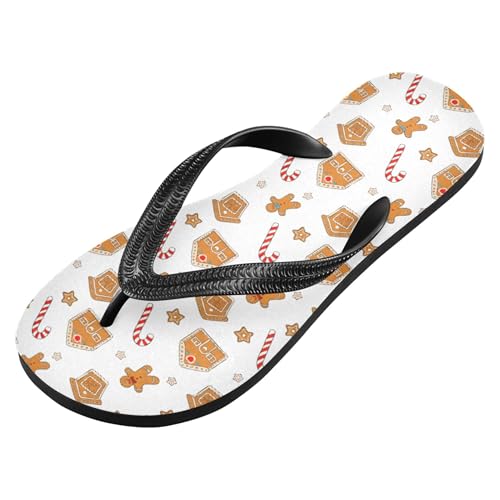 Burbuja Gingerbread Cookies Flip Flops for Women Men, Soft Thong Sandals Rubber Slippers for Pool Beach Essentials2