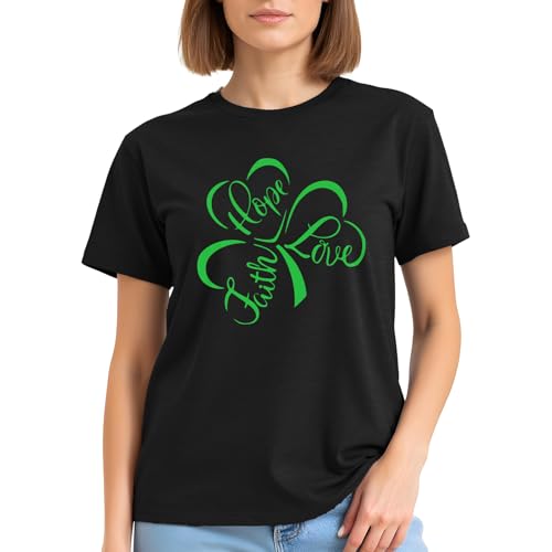Image of St Patricks Day Shirt Women-Irish Shirts for Women Lucky Shamrock Tees Cute Lucky Short Sleeves