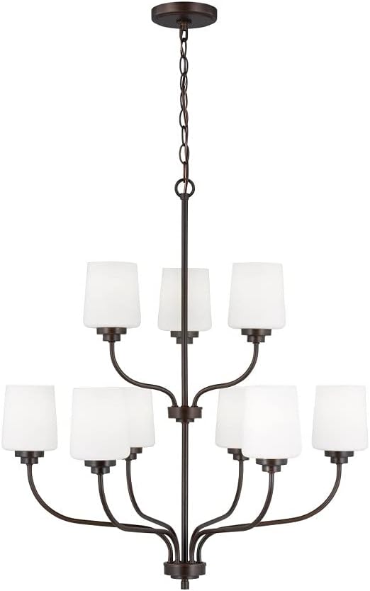 Generation Lighting 3102809-710 Windom - 9 Light Chandelier, Bronze Finish