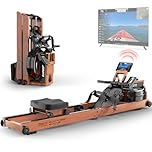 JOROTO MR280 Water Rowing Machine for Home Use, Oak Wood Foldable Rower Machine 330lbs Weight Capacity with Bluetooth Monitor,Phone Holder |Adjustable Tablet Holder