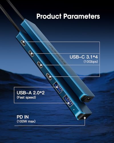 Hub USB C de 7 puertos de 10 Gbps para expandir tu laptop sin perder velocidad de transferencia 4