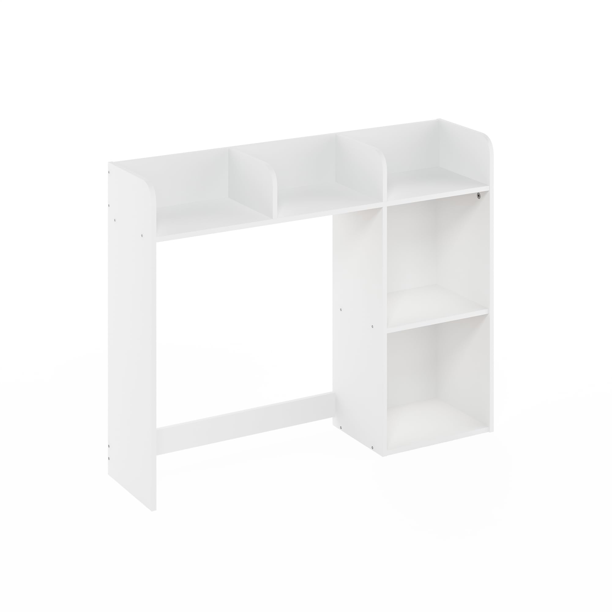 Furinno CLASSIC Mensola da Scrivania, Alzata da Scrivania a 5 Ripiani, Mensola Libreria, Organizer da Scrivania, per Forniture per Ufficio, Accessori da Scrivania per Ufficio, Bianco