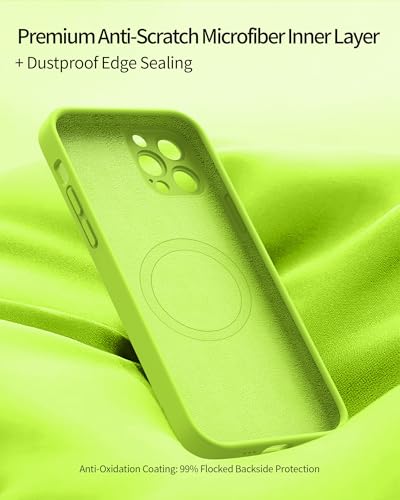 Kiresen Designed for iPhone 13 Pro Case - Upgraded Enhanced Camera Protection - Soft Microfiber Lining Inside - Silicone Shockproof Protective Phone Case 6.1" for Men Women Girls - Fluorescent Yellow - image 6