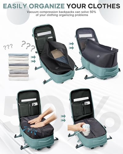 coowoz Vacuum Backpack Travel with Pump Travel Backpack with Vacuum System for Women Men mochila de viaje compresion al vacio Carry On Flight Approved Airplanes Personal item Travel Bag2