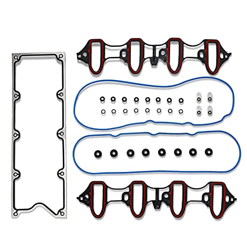 Image of Intake Manifold Gasket Set Compatible with 1999-2009 Chevrolet Avalanche Express 2008 GMC Sierra 1500 GMC Yukon 4.8 L 5.3 L 6.0 L MIS16340 MS98016T MS18145 MS50049