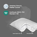 Hotel Grand Feather Down Oreillers de lit King Size Ensemble de 2, Entreprise moyenne Hotel Oreillers, 500 Nombre de fils 100% Couvre-rayures en coton Damask, support respirant pour les couches latérales et arrière, 20“ x 36”
