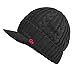 Janey&Rubbins Sports Winter Knit Visor Beanie with Bill Hat for Men and Women (Dark Grey)