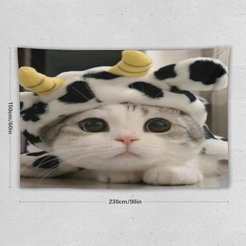 Tapisserie chat mignon décoration murale salon grand format 150x230 - 2