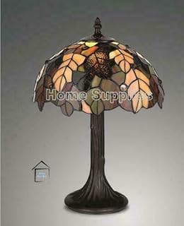 Home Supplies Tiffany Style Lamp Stained Glass Table Lamps Height 12 Inch Wide for Coffee Table Living Room Antique Desk Beside Bedroom (12INCHES)