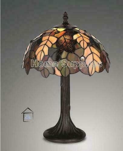 Home Supplies Tiffany Style Lamp Stained Glass Table Lamps Height 12 Inch Wide for Coffee Table Living Room Antique Desk Beside Bedroom (12INCHES)