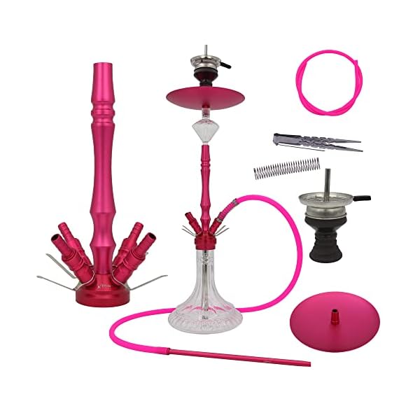 DIAMOND HOOKAH Premium Groß Aluminium RPO3A Shisha Set, Wasserpfeife Shisha Edel Komplettset mit 4 Anschlüsse. 18/8… – Bild 3