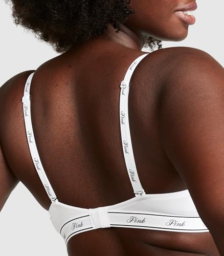 Victoria's Secret Pink Wear Everywhere Lightly Lined T Shirt Bra, White Logo, 32DD - image 2