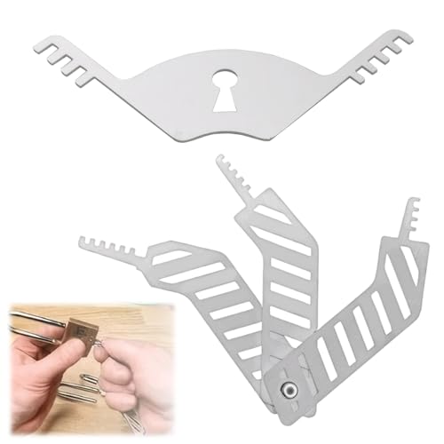 Dietrich Set Profi,Buntbartschlüssel Universal,Edelstahl Schlossöffnungswerkzeug,mit 3 Teiligem Werkzeug,Passend für Universal Schlossöffner (Silber)