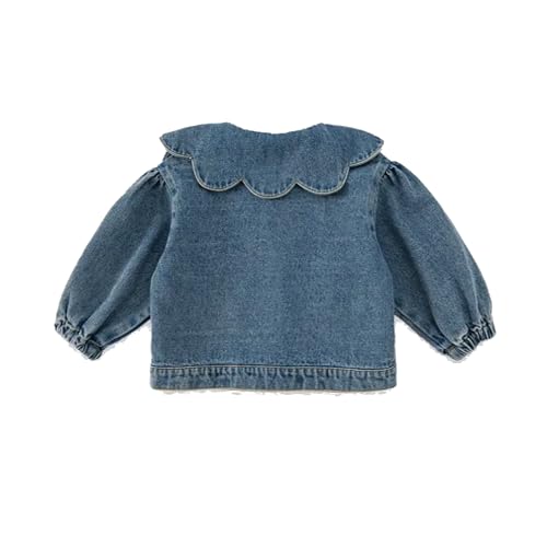 A Dash of Chic Girls Personalized Scalloped Edge Denim Jacket, Front Pockets, Gift for Little Girl Jean Jacket2