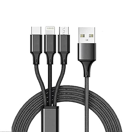 XILIOES ORIGINALS Original 3.0A Fast Charger Cord, Multiple Charging Cable 1.2m 3-in-1 USB Charge Cord Compatible with Phone/Type C/Micro USB for All Android and iOS Smartphones and One Mobile(HK74) (B0DFCCCBYT) Amazon Price History, Amazon Price Tracker