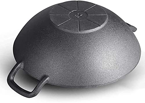 Wok de hierro fundido 32 cm con tapa de madera miniatura 5
