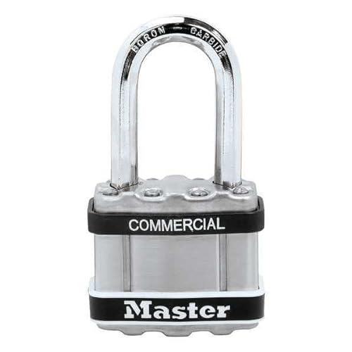 Master Lock 44 mm – achteckiger Bügel, Durchmesser 8 mm – 38 mm langer Bügel – gleichschließend – Edelstahlhülse