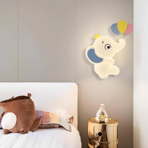 Applique murale LED éléphant dimmable pour chambre enfant avec télécommande