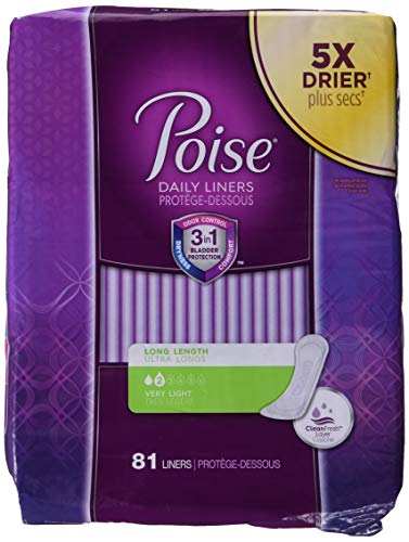 Poise Poise Incontinence Panty Liners, Very Light Absorbency, Long, 81 Count, Long, 81 Count